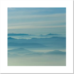 Turquoise mountain horizon Posters and Art